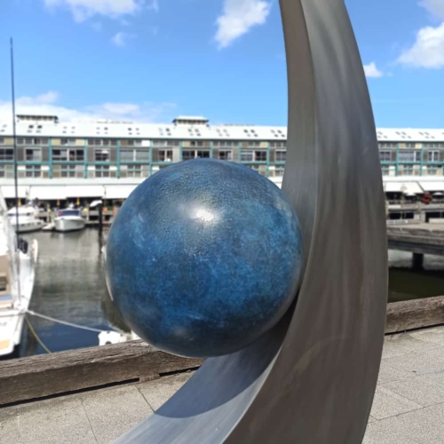 Stainless Steel & Bronze Landmark Sculpture – Tears of Joy by Ben Fasham, 250x150x46cm | ARTpark Australia
