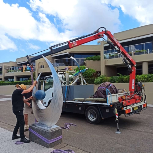 Stainless Steel & Bronze Landmark Sculpture – Tears of Joy by Ben Fasham, 250x150x46cm | ARTpark Australia
