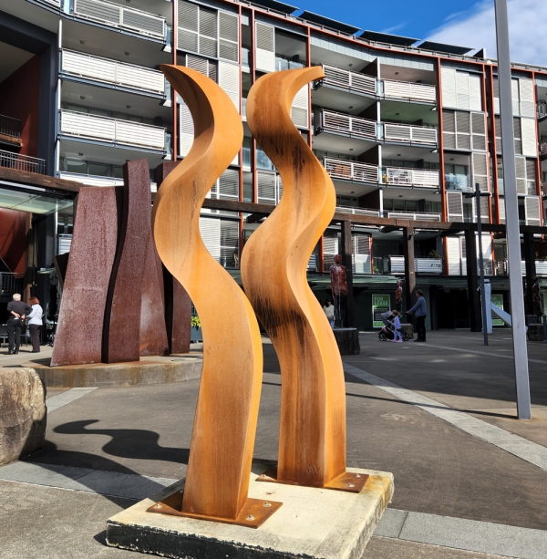 steel outdoor sculpture round Artpark 2