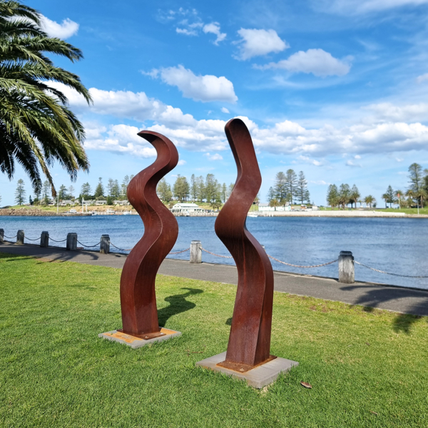 Corten Steel Landmark Sculpture – Sowelu Hum by Jen Mallinson, 200x80x80cm | ARTpark Australia