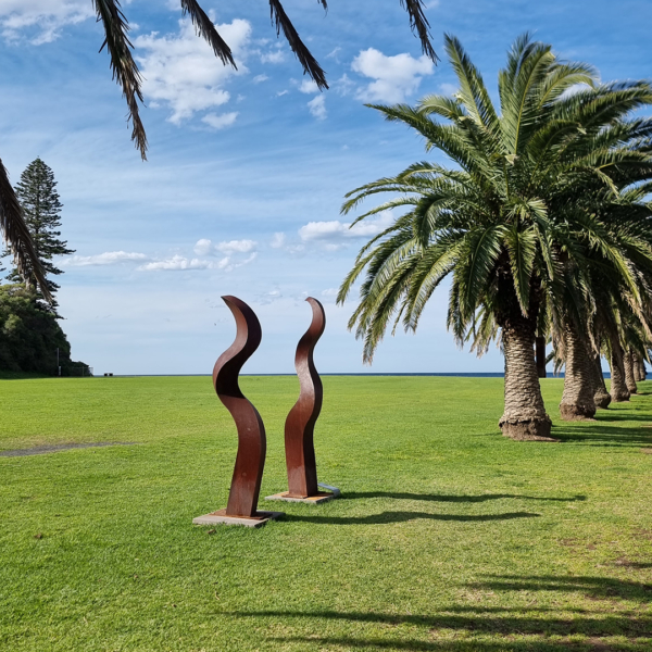 Corten Steel Landmark Sculpture – Sowelu Hum by Jen Mallinson, 200x80x80cm | ARTpark Australia