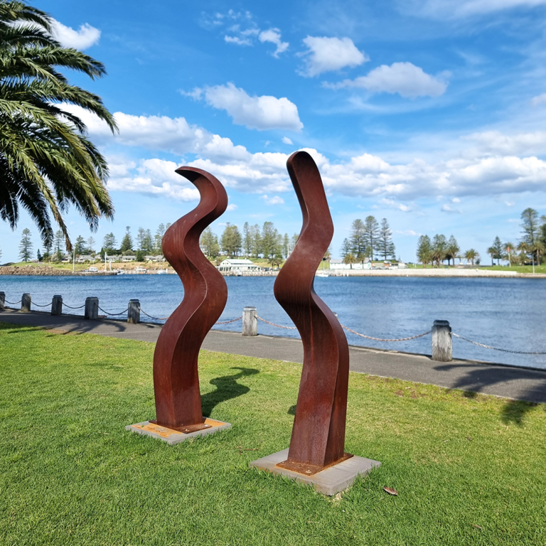 Corten Steel Landmark Sculpture – Sowelu Hum by Jen Mallinson, 200x80x80cm - view 3