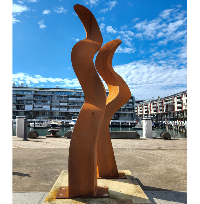 Corten Steel Landmark Sculpture – Sowelu Hum by Jen Mallinson, 200x80x80cm - view 4