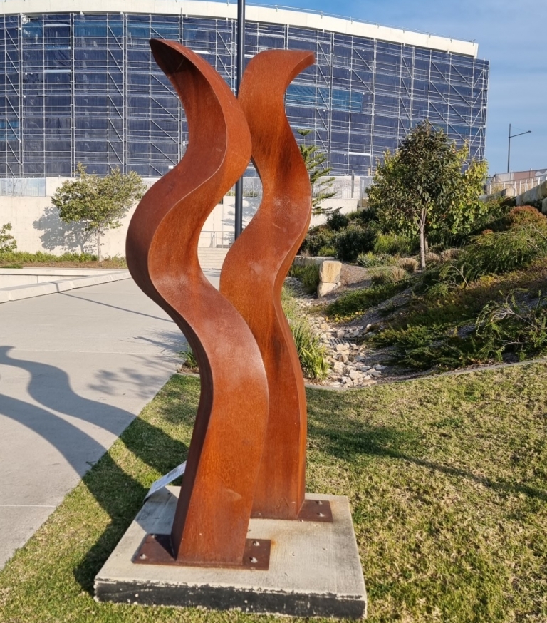 Corten Steel Landmark Sculpture – Sowelu Hum by Jen Mallinson, 200x80x80cm - view 5