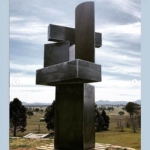 corten steel totem sculpture