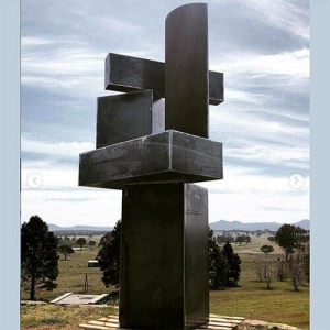 corten steel totem sculpture