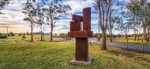 corten steel totem sculpture