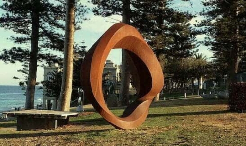 Corten Steel Abstract Sculpture – Cycles by Ben Storch, 210x210cm | ARTpark Australia