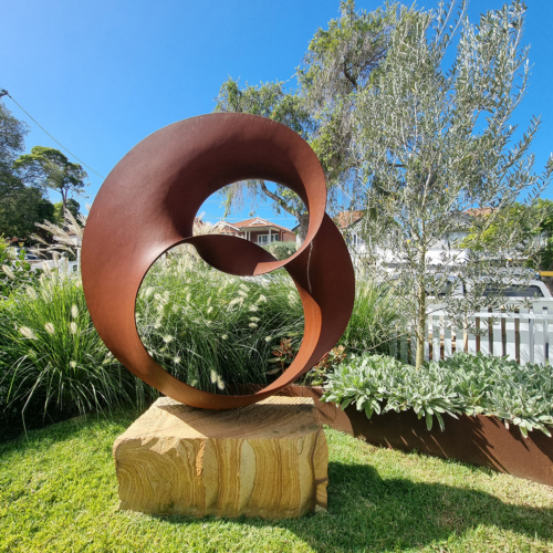 Corten Steel Round Garden Sculpture – Venda by Ben Storch, 150cm | ARTpark Australia