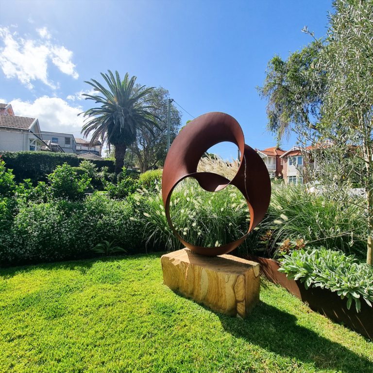 Corten Steel Round Garden Sculpture – Venda by Ben Storch, 150cm - view 3