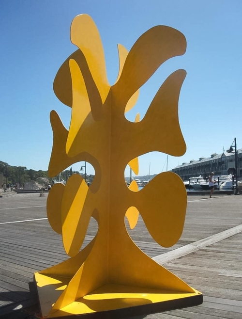 Stainless Steel Landmark Sculpture – Big Yellow Taxi by Stephen Coburn, 300x200x200cm | ARTpark Australia