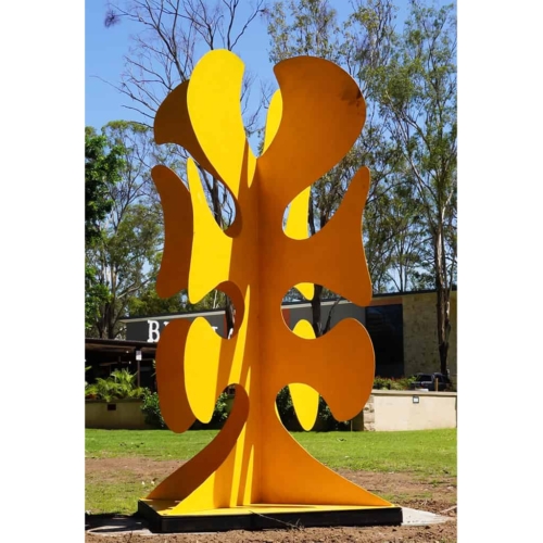 Stainless Steel Landmark Sculpture – Big Yellow Taxi by Stephen Coburn, 300x200x200cm | ARTpark Australia