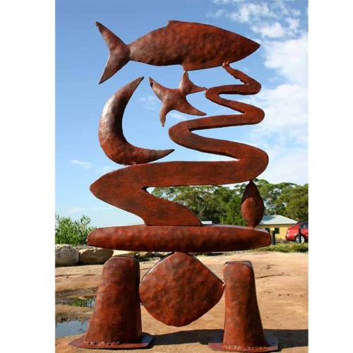 Mild Steel Landmark Sculpture – Bungaree by Stephen Coburn, 260x120x40cm | ARTpark Australia