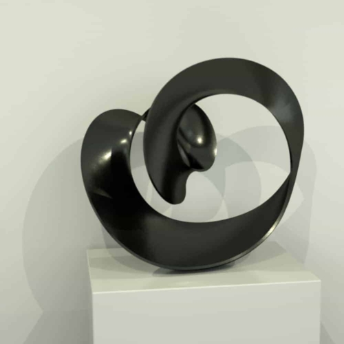 Aluminium Round & Sphere Sculpture – Curl by Benjamin Storch, 70cm | ARTpark Australia