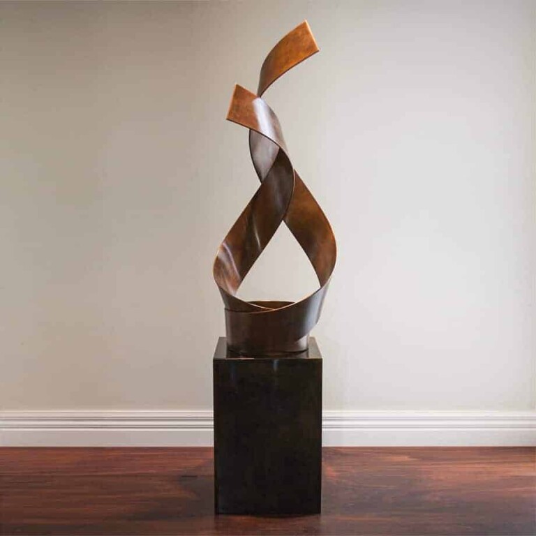 Copper Garden Sculpture – Duet by Michael Baird, 183x56x56cm