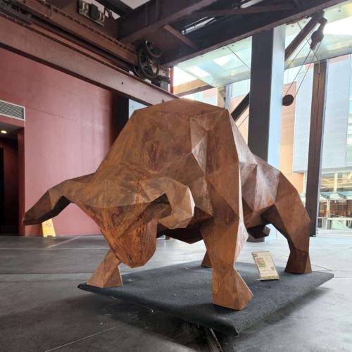 Steel Bull Sculpture – Charger by Farhad Daneshpour, 120x240cm | ARTpark Australia
