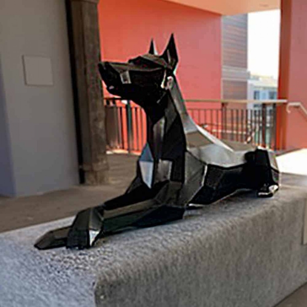 doberman dog sculpture statue