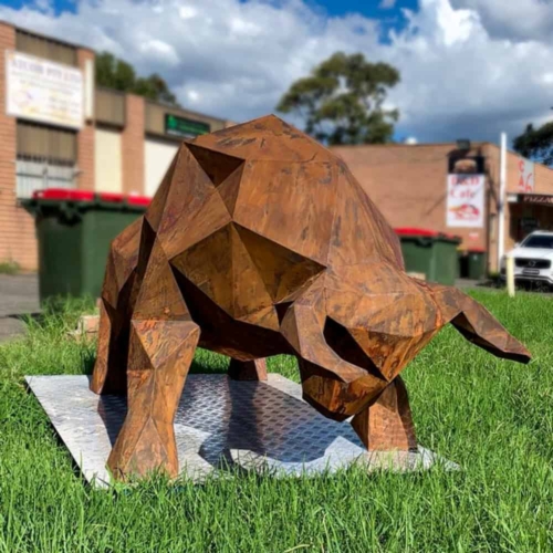 Steel Bull Sculpture – Charger by Farhad Daneshpour, 120x240cm | ARTpark Australia