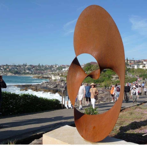 Corten Steel Abstract Sculpture – Luminality by Ben Storch, 180x110x50cm | ARTpark Australia