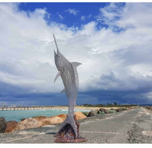 Stainless Steel Marine Sculpture – Marlin by Michael Van Dam, 250cm | ARTpark Australia