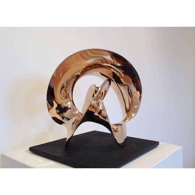 Bronze Round & Sphere Sculpture – Motion 3 by Benjamin Storch, 30x30cm - view 2