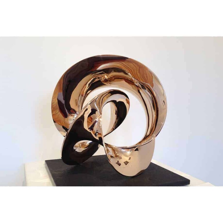 Bronze Round & Sphere Sculpture – Motion 3 by Benjamin Storch, 30x30cm - view 4