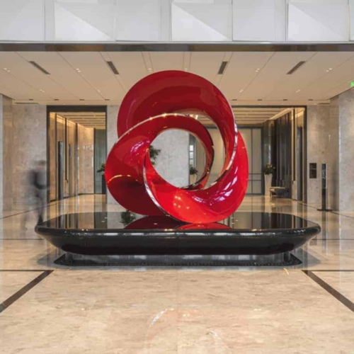 Powder-Coated Steel Round & Sphere Sculpture – Motion III by Benjamin Storch, 250cm | ARTpark Australia