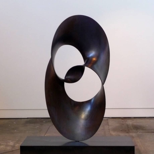 Bronze Round & Sphere Sculpture – Oscillate by Benjamin Storch, 160cm | ARTpark Australia
