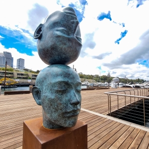 large outdoor head sculpture