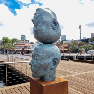 large outdoor head sculpture