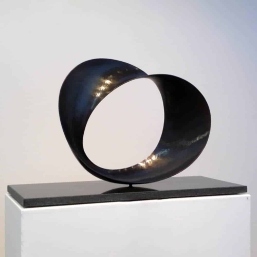 Aluminium Round & Sphere Sculpture – Slowly Turning by Benjamin Storch, 60x80cm | ARTpark Australia