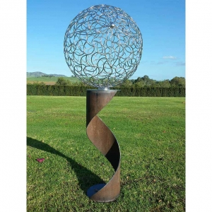 Spiral-Sphere-outdoor,freestanding-jason-aslin-outdoor-australian-garden-sculpture