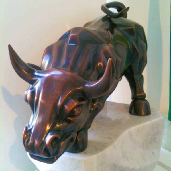 bronze bull sculpture
