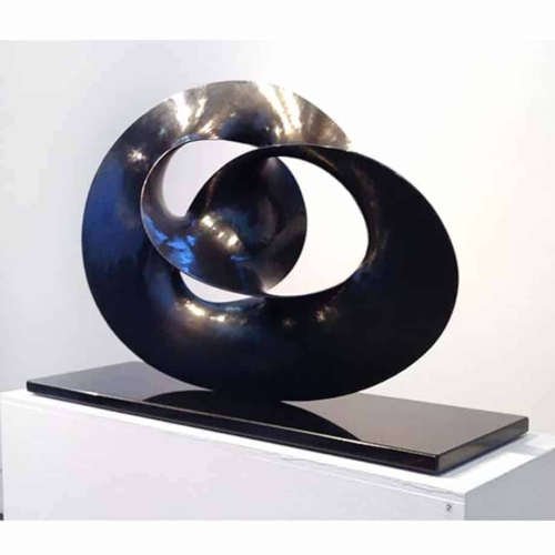 Aluminium Round & Sphere Sculpture – Threefold by Benjamin Storch, 49x73cm | ARTpark Australia