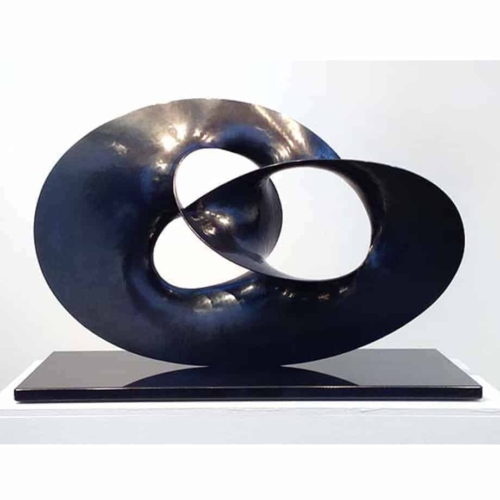 Aluminium Round & Sphere Sculpture – Threefold by Benjamin Storch, 49x73cm | ARTpark Australia