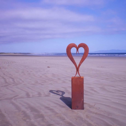 Corten Steel Abstract Sculpture – Two of us by Andrew Kasper, 200x70cm | ARTpark Australia