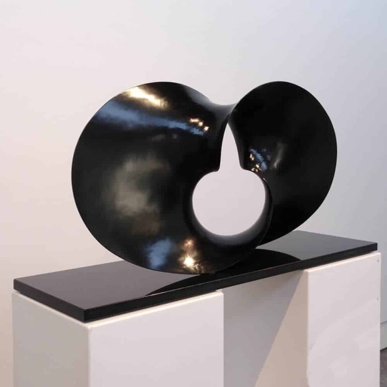 Aluminium Round & Sphere Sculpture – Twofold by Benjamin Storch, 78x40cm