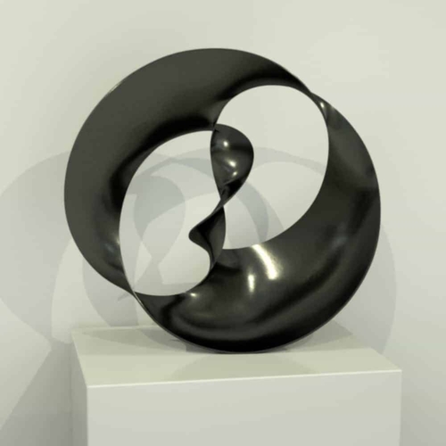 Aluminium Round & Sphere Sculpture – YinYang by Benjamin Storch, 70cm | ARTpark Australia