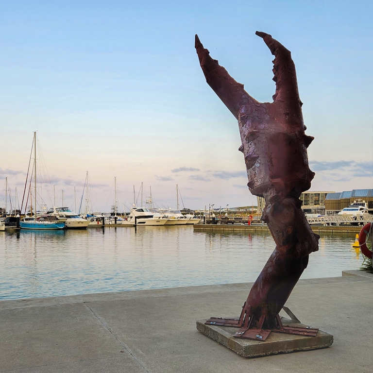 Mild Steel Crab Sculpture – Clawed by Tobias Bennett, 330x89cm - view 2