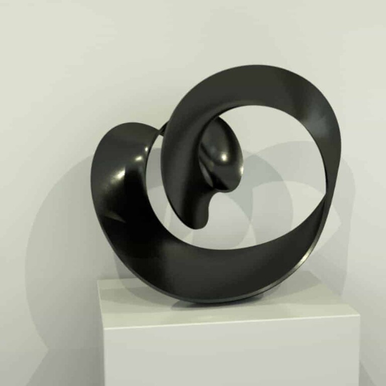 Aluminium Round & Sphere Sculpture – Curl by Benjamin Storch, 70cm