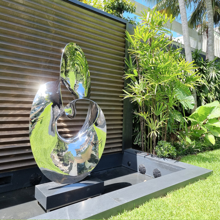 Stainless Steel Round & Sphere Sculpture – Oscillate by Benjamin Storch, 160cm - view 4