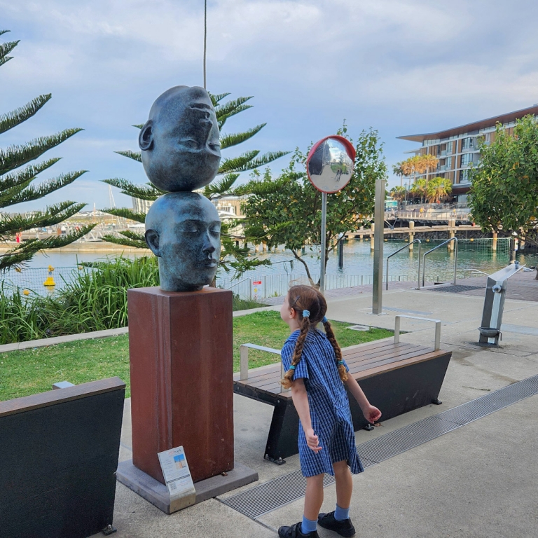 Stainless Steel Landmark Sculpture – Reflections by Phillip Piperides, 200x60x60cm