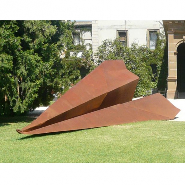 steel plane sculpture public australian garden art