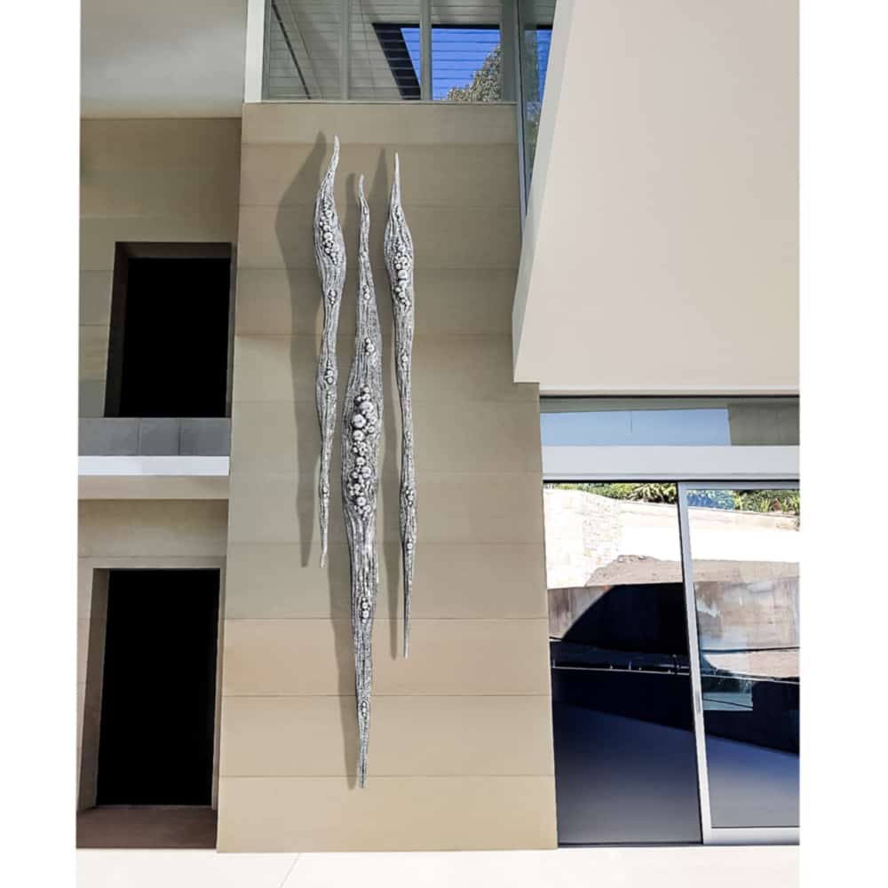 stainless metal wall sculpture