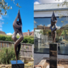 bronze outdoor garden sculpture - Entwined (2024) M-Vaynman