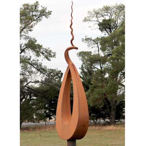 Corten Steel Totem Sculpture – Spire by Folko Kooper, 280cm | ARTpark Australia