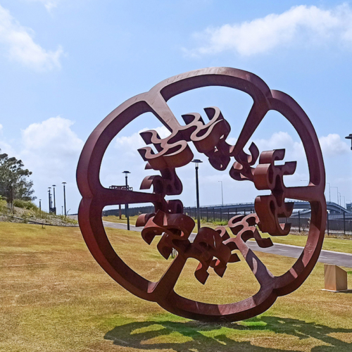 Corten Steel Landmark Sculpture – At the Centre There Is Nothing by Greg Johns, 300cmx300cm | ARTpark Australia