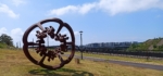 steel metal outdoor round public sculpture australia