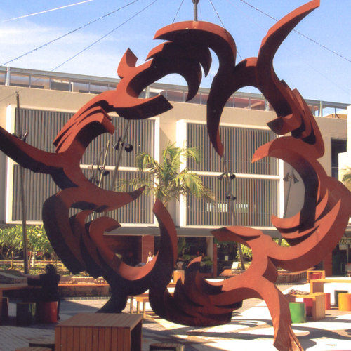 Corten Steel Landmark Sculpture – Vortex Mandala by Greg Johns, 600x600cm | ARTpark Australia