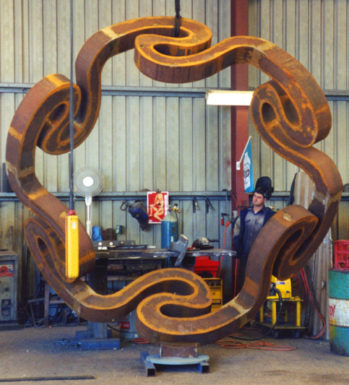 Corten Steel Landmark Sculpture – Whirling Mandala by Greg Johns, 350x350cm | ARTpark Australia